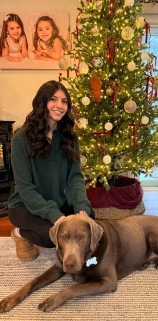 Chloe with a dog